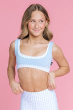 Load image into Gallery viewer, Joy Reversible Crop Top - Sky Gingham
