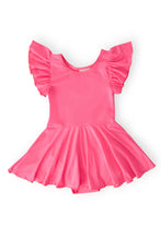 Load image into Gallery viewer, Neon Pink S/S Twirl Leotard