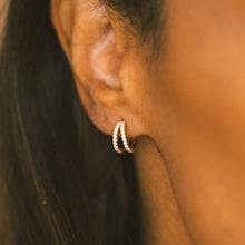 Load image into Gallery viewer, CZ Split Hoop Earrings