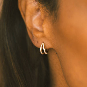 CZ Split Hoop Earrings