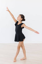 Load image into Gallery viewer, Black S/S Twirl Leotard