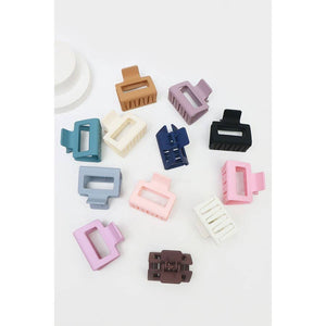 Matte Color Rectangle Medium Hair Clip
