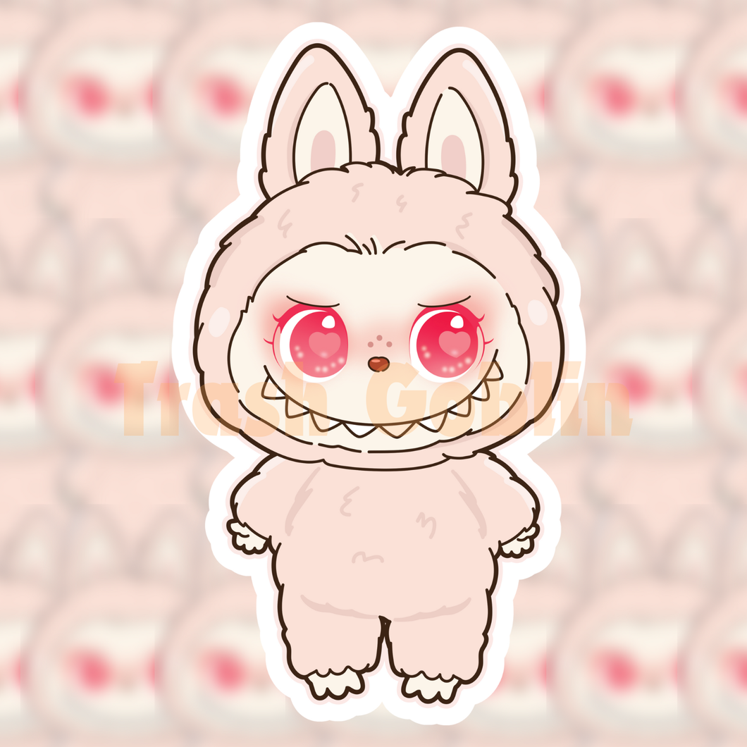 Baby Pink Labubu Vinyl Sticker