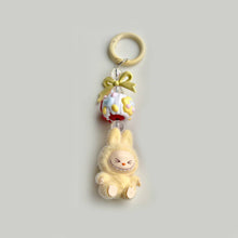 Load image into Gallery viewer, Flocked Mini Bow Cake Labubu Keychain Phone Bag Charm