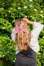 Load image into Gallery viewer, Red Gingham Bow Clip