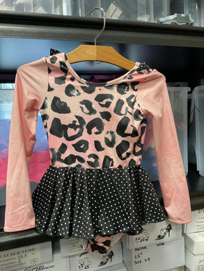 Leo Luvs Floral Leotard Pink Leopard