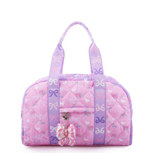 Load image into Gallery viewer, Quilted Ditsy Bow Print Medium Duffle Bag
