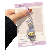 Load image into Gallery viewer, Labubu Lazy Yoga Series Plush Phone Strap