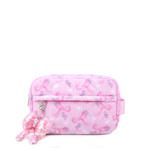 Load image into Gallery viewer, Quilted Floral Bow Printed Pouch with Charm