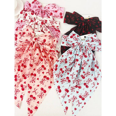 Mix Colors of Cherry Bow Print Hair Clips it girl