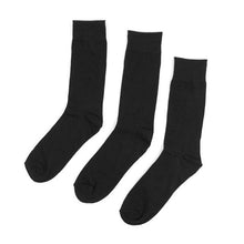 Load image into Gallery viewer, Assorted Pack (3 Pairs) Men&#39;s Solid Black Fancy Dress Socks