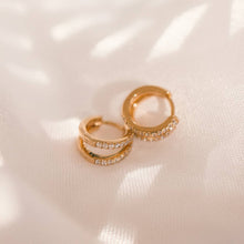 Load image into Gallery viewer, CZ Split Hoop Earrings