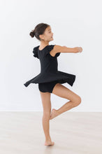 Load image into Gallery viewer, Black S/S Twirl Leotard