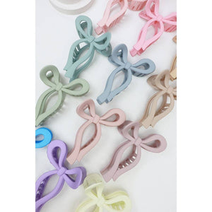 Matte Pastel Tone Bow Shape Hair Claw fashion jewelry