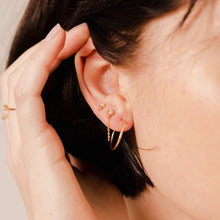 Load image into Gallery viewer, Pearl Chain Huggie Studs