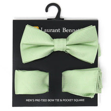 Load image into Gallery viewer, Poly Woven Men&#39;s Banded Bow Tie and Hanky Set - BTH6308
