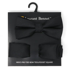 Load image into Gallery viewer, Poly Woven Men&#39;s Banded Bow Tie and Hanky Set - BTH6308