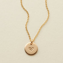 Load image into Gallery viewer, Heart Disc Necklace - 3/8&quot;