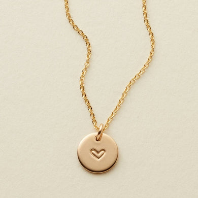 Heart Disc Necklace - 3/8