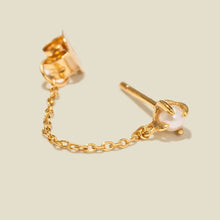 Load image into Gallery viewer, Pearl Chain Huggie Studs