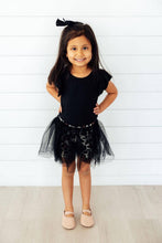 Load image into Gallery viewer, Black S/S Flutter Sleeve Leotard