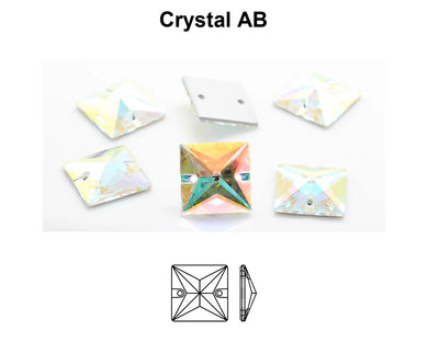 PRECIOSA Crystals 438 73 303 Square Shape Sew 16mm, 22mm sizes