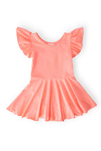 Load image into Gallery viewer, Neon Coral S/S Twirl Leotard