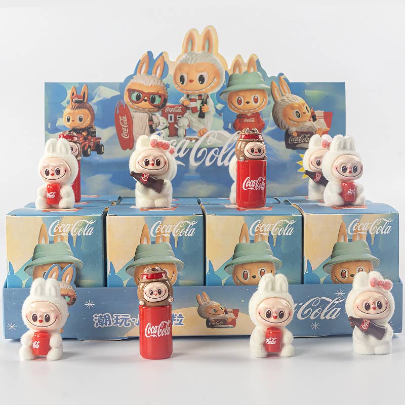 Flocked Mini Labubu Cola Blind Box 12pcs Set