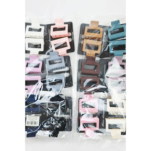 Matte Color Rectangle Medium Hair Clip
