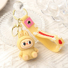 Load image into Gallery viewer, Cute Silicone Cartoon Keychain – Labubu Bag &amp; Car Charm Gift