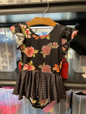Leo Luvs Black Floral Dotted Skirt