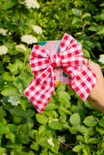 Load image into Gallery viewer, Red Gingham Bow Clip