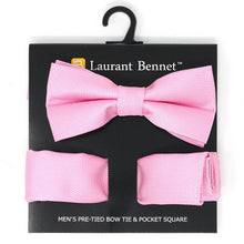Load image into Gallery viewer, Poly Woven Men&#39;s Banded Bow Tie and Hanky Set - BTH6308
