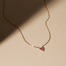 Load image into Gallery viewer, Cz Pink Pavé Heart Necklace