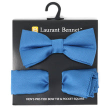Load image into Gallery viewer, Poly Woven Men&#39;s Banded Bow Tie and Hanky Set - BTH6308