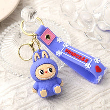 Load image into Gallery viewer, Cute Silicone Cartoon Keychain – Labubu Bag &amp; Car Charm Gift
