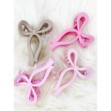 Load image into Gallery viewer, Assorted Pink and Taupe Shades of Bow Clip