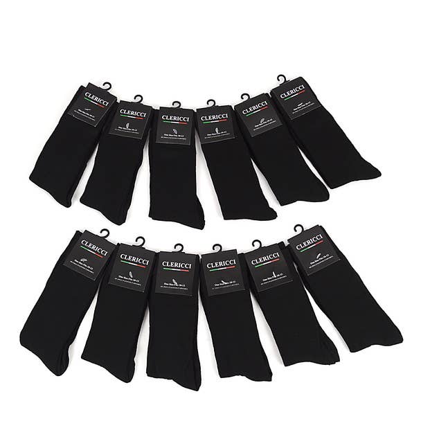 12pairs Pack Assorted Black Poly Socks - DSP12SB