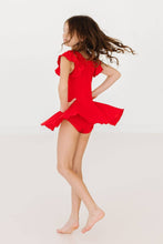 Load image into Gallery viewer, Red S/S Twirl Leotard