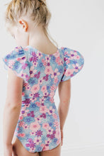 Load image into Gallery viewer, Love Blooms S/S Flutter Sleeve Leotard