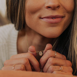 Heart Disc Necklace - 3/8"