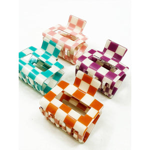 Checkered Hair Claw fashion, jewelry ￼