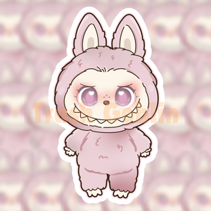 Pink Cloud Labubu Vinyl Sticker