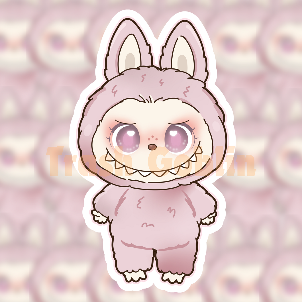 Pink Cloud Labubu Vinyl Sticker