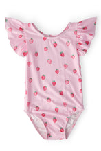 Load image into Gallery viewer, Sweet Strawberries S/S Flutter Sleeve Leotard