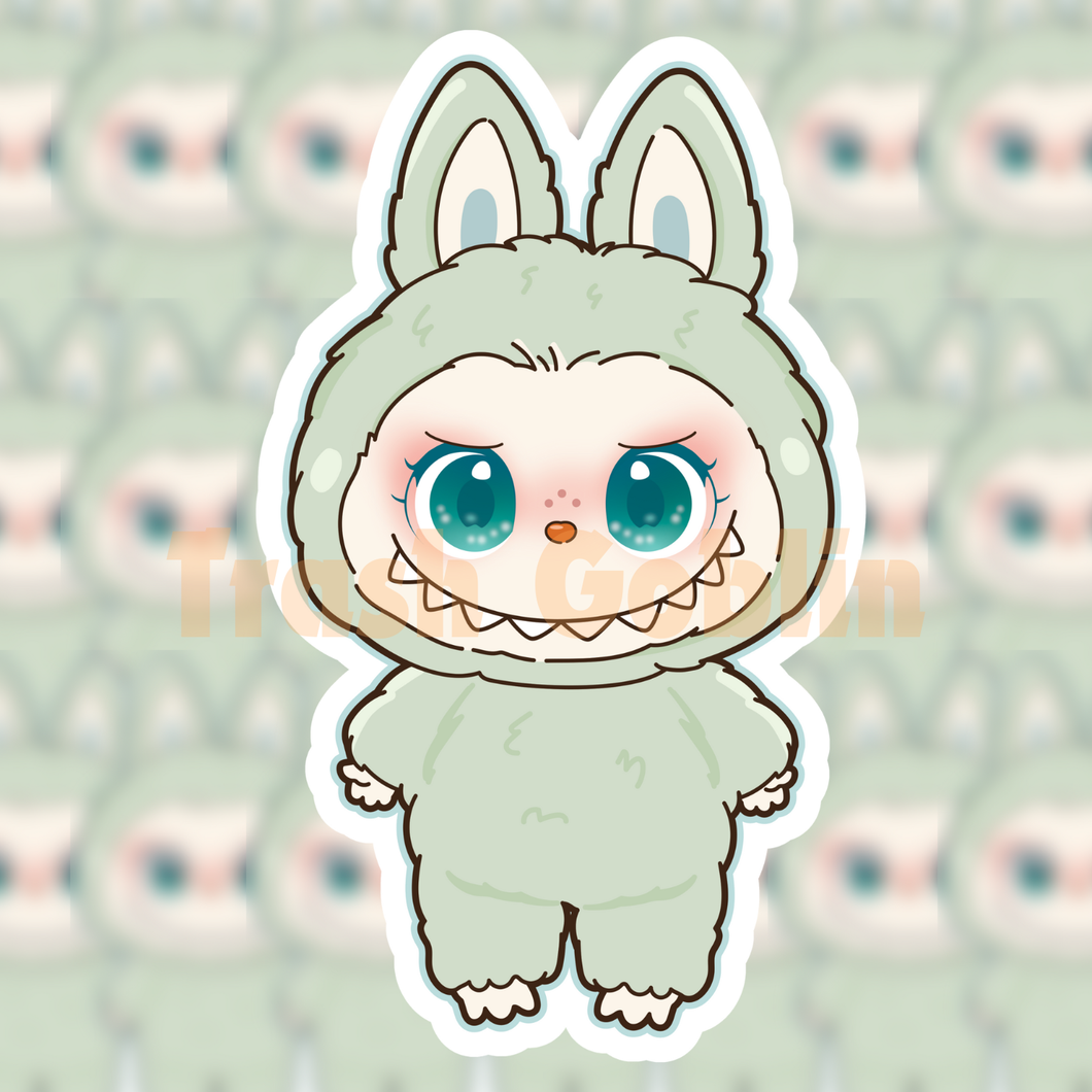 Pastel Green Labubu Vinyl Sticker