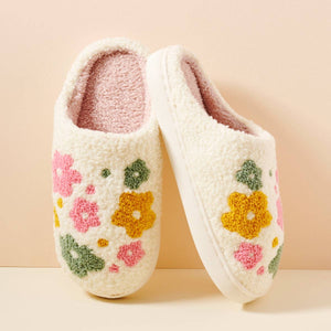 Flower Fuzzy Fleece Soft Slipper