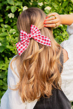Load image into Gallery viewer, Red Gingham Bow Clip