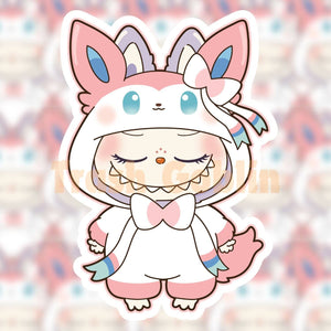 Sylveon Labubu Vinyl Sticker