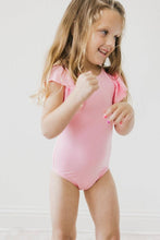 Load image into Gallery viewer, Bubblegum Pink S/S Flutter Sleeve Leotard